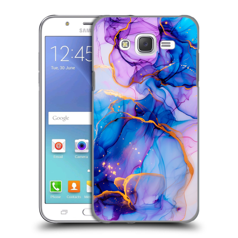 Силиконовый чехол на Samsung Galaxy J5 с принтом синий мрамор Силиконовый чехол на Samsung Galaxy J5 с принтом синий мрамор