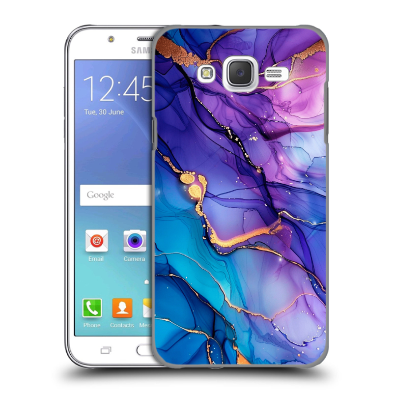 Пластиковый чехол на Samsung Galaxy J5 с принтом синий мрамор Пластиковый чехол на Samsung Galaxy J5 с принтом синий мрамор