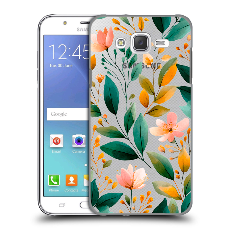 Пластиковый чехол на Samsung Galaxy J5 с принтом Цветы паттерн Пластиковый чехол на Samsung Galaxy J5 с принтом Цветы паттерн
