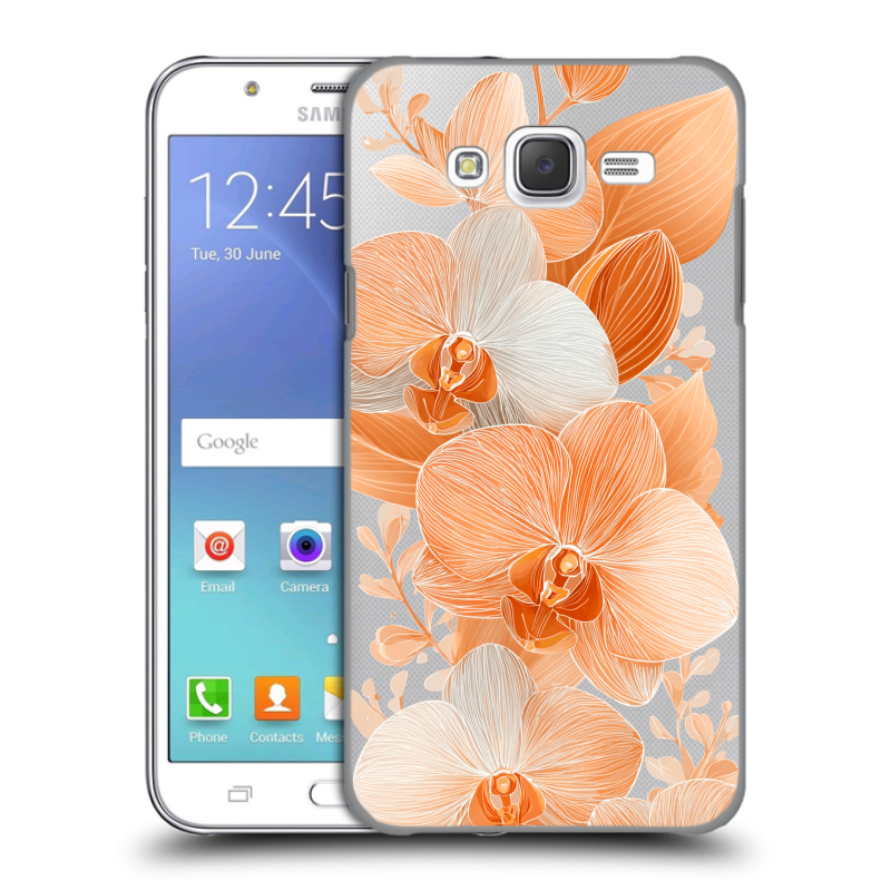 Силиконовый чехол на Samsung Galaxy J5 с принтом Бежевые цветы Силиконовый чехол на Samsung Galaxy J5 с принтом Бежевые цветы