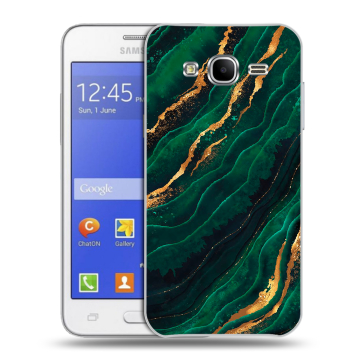 Пластиковый чехол на Samsung Galaxy J7 с принтом Мрамор зеленое золото Пластиковый чехол на Samsung Galaxy J7 с принтом Мрамор зеленое золото