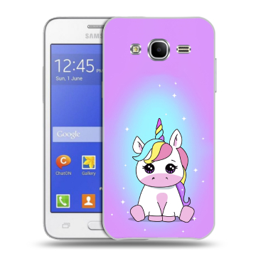 Пластиковый чехол на Samsung Galaxy J7 с принтом Единорог Пластиковый чехол на Samsung Galaxy J7 с принтом Единорог