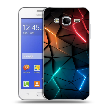 Пластиковый чехол на Samsung Galaxy J7 с принтом Абстракция неон Пластиковый чехол на Samsung Galaxy J7 с принтом Абстракция неон