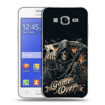 Пластиковый чехол на Samsung Galaxy J7 с принтом Скелет карты Пластиковый чехол на Samsung Galaxy J7 с принтом Скелет карты