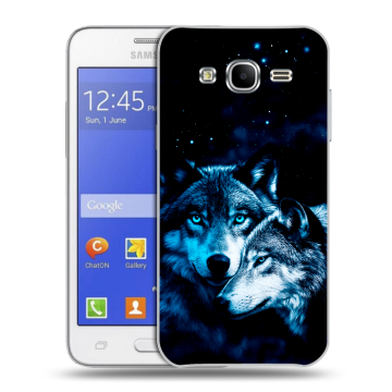 Пластиковый чехол на Samsung Galaxy J7 с принтом Волки Пластиковый чехол на Samsung Galaxy J7 с принтом Волки