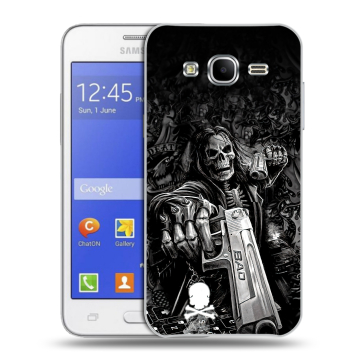 Пластиковый чехол на Samsung Galaxy J7 с принтом Скелет Пластиковый чехол на Samsung Galaxy J7 с принтом Скелет
