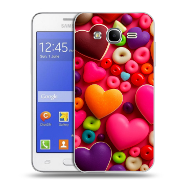 Пластиковый чехол на Samsung Galaxy J7 с принтом Сердечки Пластиковый чехол на Samsung Galaxy J7 с принтом Сердечки