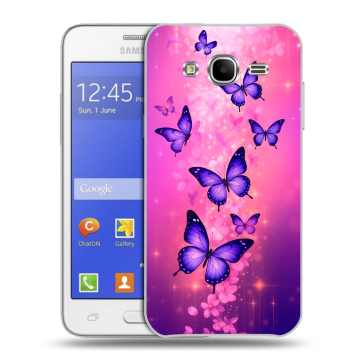 Пластиковый чехол на Samsung Galaxy J7 с принтом Бабочки Пластиковый чехол на Samsung Galaxy J7 с принтом Бабочки