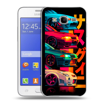 Пластиковый чехол на Samsung Galaxy J7 с принтом Гоночные машины Пластиковый чехол на Samsung Galaxy J7 с принтом Гоночные машины