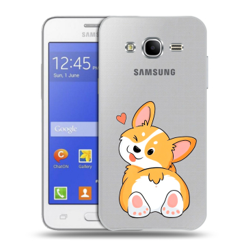 Пластиковый чехол на Samsung Galaxy J7 с принтом Корги Пластиковый чехол на Samsung Galaxy J7 с принтом Корги