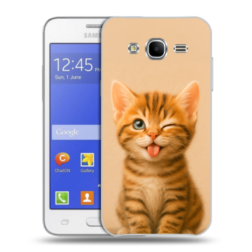 Пластиковый чехол на Samsung Galaxy J7 с принтом котенок Пластиковый чехол на Samsung Galaxy J7 с принтом котенок