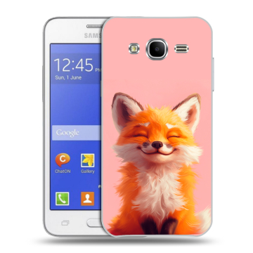 Пластиковый чехол на Samsung Galaxy J7 с принтом милая лиса Пластиковый чехол на Samsung Galaxy J7 с принтом милая лиса