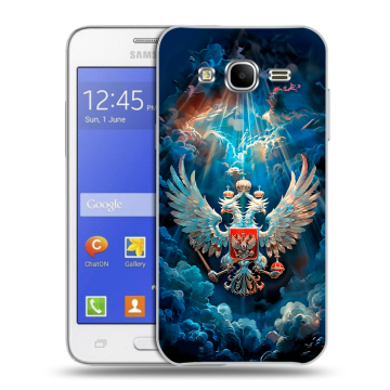 Пластиковый чехол на Samsung Galaxy J7 с принтом Герб флаг России Пластиковый чехол на Samsung Galaxy J7 с принтом Герб флаг России