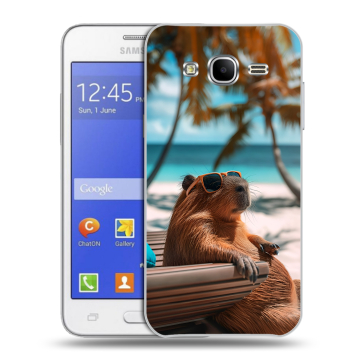 Пластиковый чехол на Samsung Galaxy J7 с принтом Капибара Пластиковый чехол на Samsung Galaxy J7 с принтом Капибара