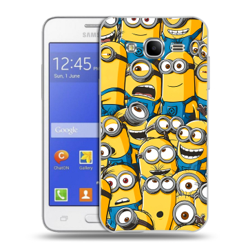 Пластиковый чехол на Samsung Galaxy J7 с принтом Миньоны Пластиковый чехол на Samsung Galaxy J7 с принтом Миньоны