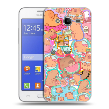 Пластиковый чехол на Samsung Galaxy J7 с принтом капибары Пластиковый чехол на Samsung Galaxy J7 с принтом капибары