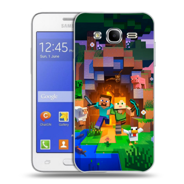 Пластиковый чехол на Samsung Galaxy J7 с принтом Майнкрафт Minecraft Пластиковый чехол на Samsung Galaxy J7 с принтом Майнкрафт Minecraft