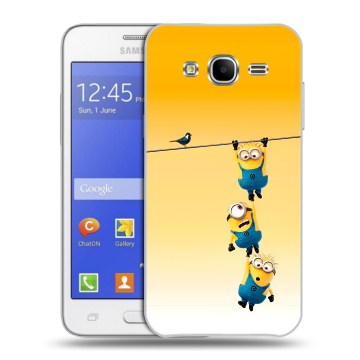 Пластиковый чехол на Samsung Galaxy J7 с принтом Миньоны Пластиковый чехол на Samsung Galaxy J7 с принтом Миньоны