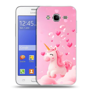 Пластиковый чехол на Samsung Galaxy J7 с принтом Единорог Пластиковый чехол на Samsung Galaxy J7 с принтом Единорог