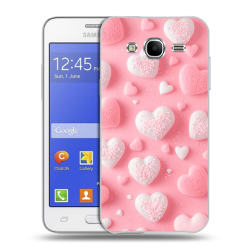 Пластиковый чехол на Samsung Galaxy J7 с принтом Сердечки Пластиковый чехол на Samsung Galaxy J7 с принтом Сердечки