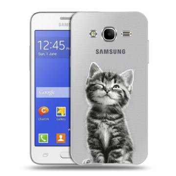 Пластиковый чехол на Samsung Galaxy J7 с принтом Котенок Пластиковый чехол на Samsung Galaxy J7 с принтом Котенок