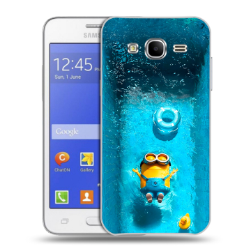 Пластиковый чехол на Samsung Galaxy J7 с принтом Миньоны Пластиковый чехол на Samsung Galaxy J7 с принтом Миньоны