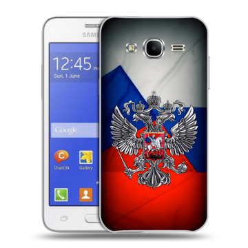 Пластиковый чехол на Samsung Galaxy J7 с принтом Флаг России Пластиковый чехол на Samsung Galaxy J7 с принтом Флаг России