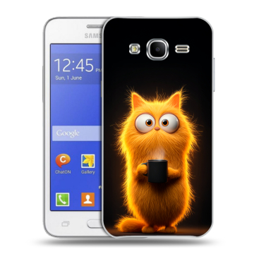Пластиковый чехол на Samsung Galaxy J7 с принтом Смешной кот Пластиковый чехол на Samsung Galaxy J7 с принтом Смешной кот