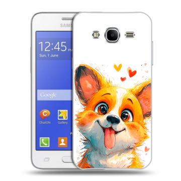Пластиковый чехол на Samsung Galaxy J7 с принтом корги Пластиковый чехол на Samsung Galaxy J7 с принтом корги