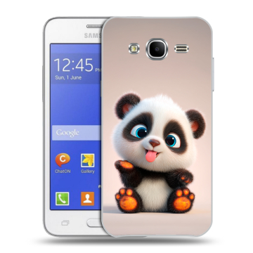 Пластиковый чехол на Samsung Galaxy J7 с принтом милая панда Пластиковый чехол на Samsung Galaxy J7 с принтом милая панда