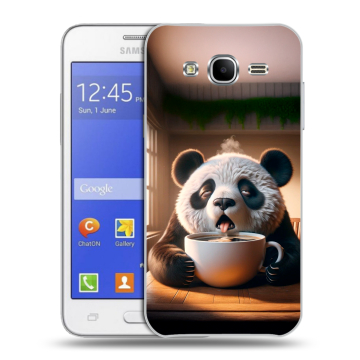 Пластиковый чехол на Samsung Galaxy J7 с принтом смешная панда Пластиковый чехол на Samsung Galaxy J7 с принтом смешная панда