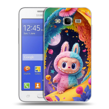 Пластиковый чехол на Samsung Galaxy J7 с принтом Labubu Лабубу Пластиковый чехол на Samsung Galaxy J7 с принтом Labubu Лабубу