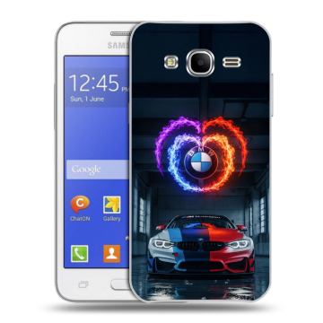 Пластиковый чехол на Samsung Galaxy J7 с принтом BMW БМВ Пластиковый чехол на Samsung Galaxy J7 с принтом BMW БМВ
