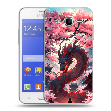 Пластиковый чехол на Samsung Galaxy J7 с принтом Дракон Японский Пластиковый чехол на Samsung Galaxy J7 с принтом Дракон Японский