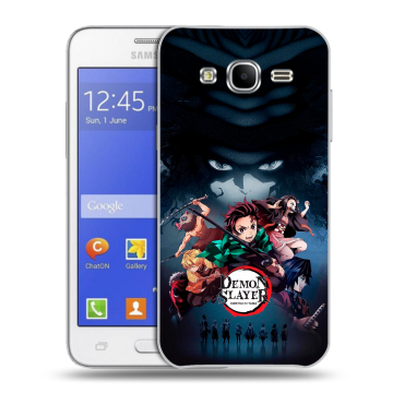 Пластиковый чехол на Samsung Galaxy J7 с принтом Demon Slayer Клинок рассекающий демонов Пластиковый чехол на Samsung Galaxy J7 с принтом Demon Slayer Клинок рассекающий демонов