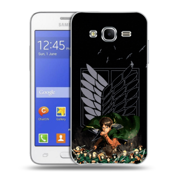 Пластиковый чехол на Samsung Galaxy J7 с принтом Атака титанов Пластиковый чехол на Samsung Galaxy J7 с принтом Атака титанов