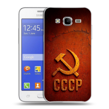 Пластиковый чехол на Samsung Galaxy J7 с принтом Флаг Герб СССР Пластиковый чехол на Samsung Galaxy J7 с принтом Флаг Герб СССР