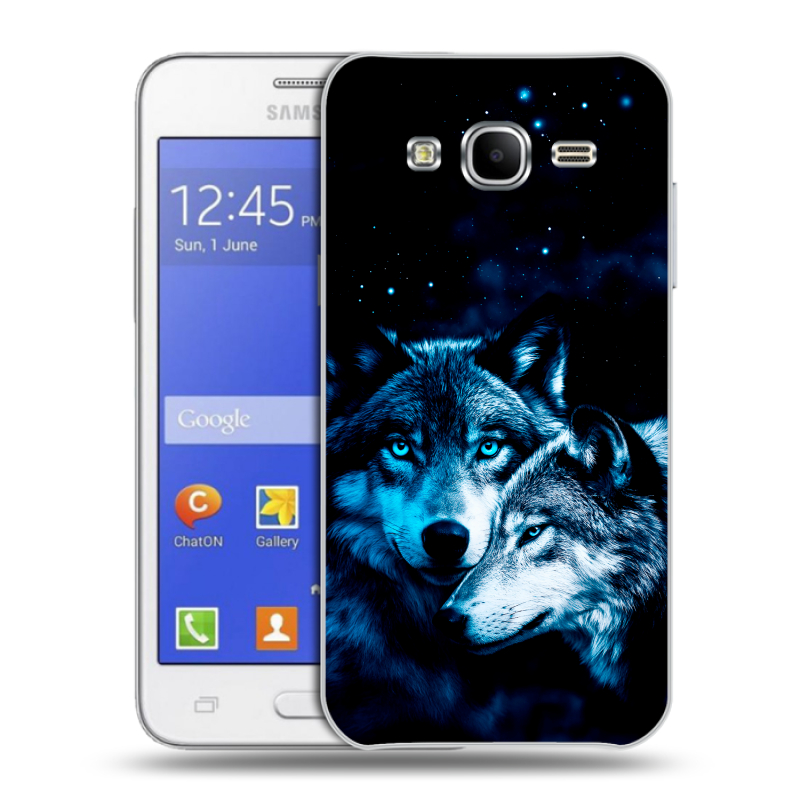 Пластиковый чехол на Samsung Galaxy J7 с принтом Волки Пластиковый чехол на Samsung Galaxy J7 с принтом Волки