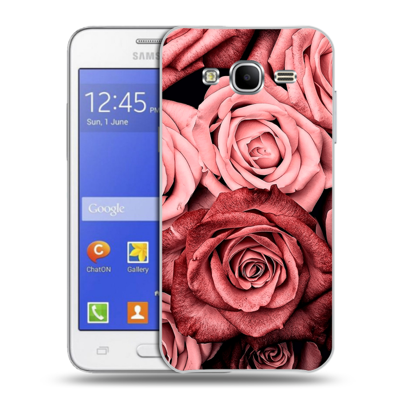 Пластиковый чехол на Samsung Galaxy J7 с принтом Цветы розы Пластиковый чехол на Samsung Galaxy J7 с принтом Цветы розы