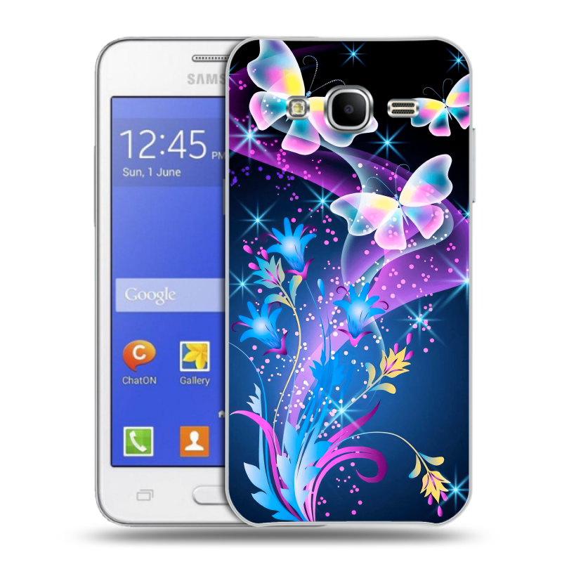 Пластиковый чехол на Samsung Galaxy J7 с принтом Бабочки Пластиковый чехол на Samsung Galaxy J7 с принтом Бабочки