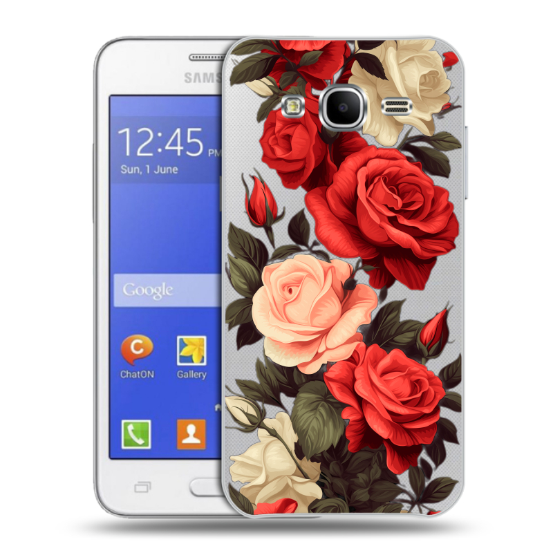 Пластиковый чехол на Samsung Galaxy J7 с принтом Розы Пластиковый чехол на Samsung Galaxy J7 с принтом Розы