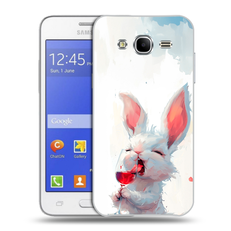 Пластиковый чехол на Samsung Galaxy J7 с принтом кролик зайчик Пластиковый чехол на Samsung Galaxy J7 с принтом кролик зайчик
