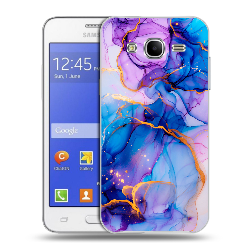 Пластиковый чехол на Samsung Galaxy J7 с принтом синий мрамор Пластиковый чехол на Samsung Galaxy J7 с принтом синий мрамор