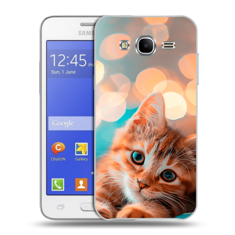 Пластиковый чехол на Samsung Galaxy J7 с принтом котик Пластиковый чехол на Samsung Galaxy J7 с принтом котик