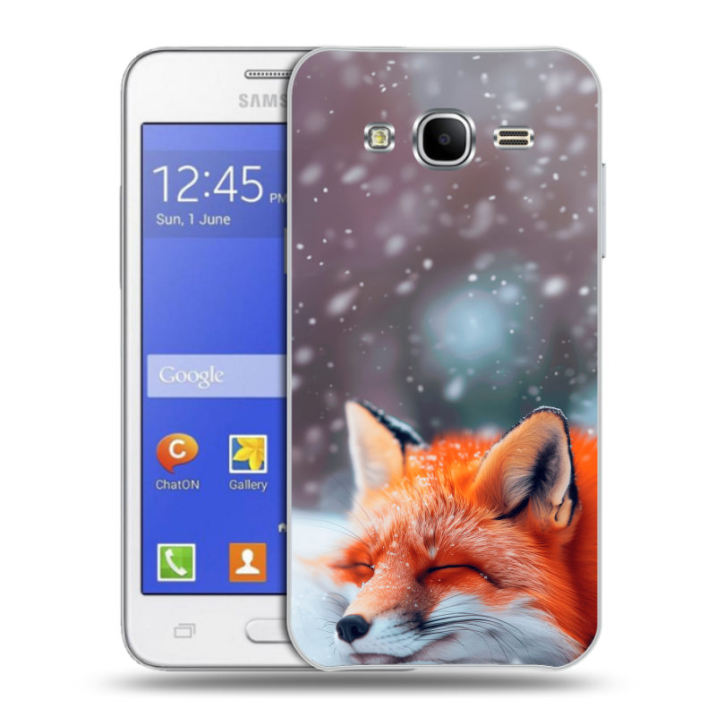 Пластиковый чехол на Samsung Galaxy J7 с принтом лиса Пластиковый чехол на Samsung Galaxy J7 с принтом лиса