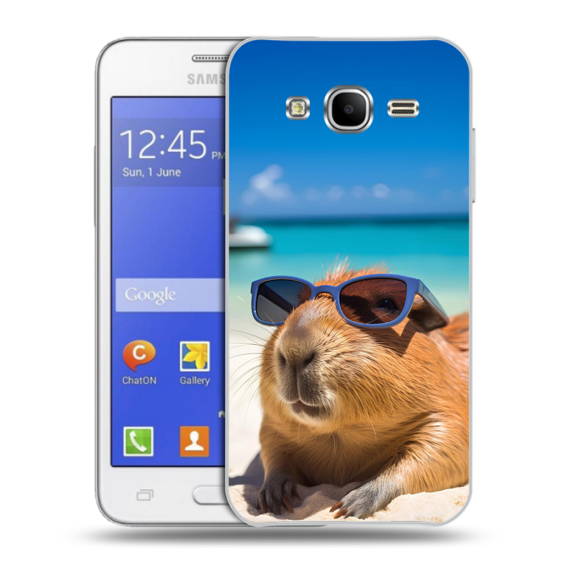 Пластиковый чехол на Samsung Galaxy J7 с принтом Капибара Пластиковый чехол на Samsung Galaxy J7 с принтом Капибара