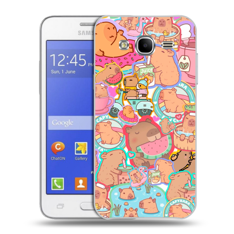 Пластиковый чехол на Samsung Galaxy J7 с принтом капибары Пластиковый чехол на Samsung Galaxy J7 с принтом капибары