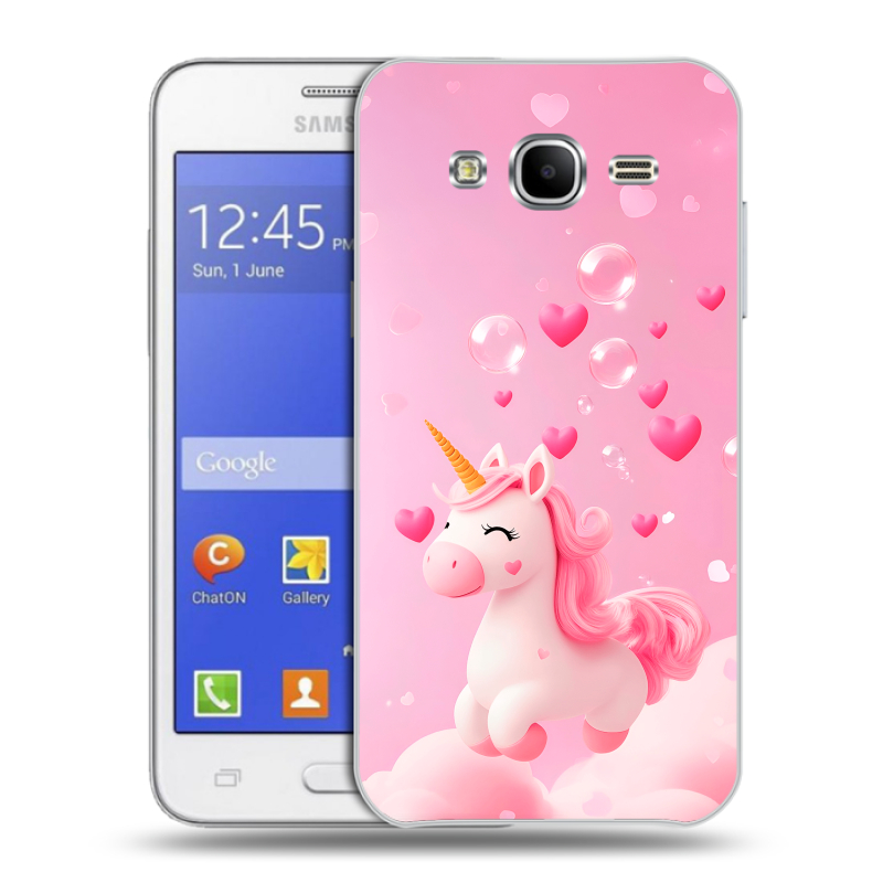 Пластиковый чехол на Samsung Galaxy J7 с принтом Единорог Пластиковый чехол на Samsung Galaxy J7 с принтом Единорог