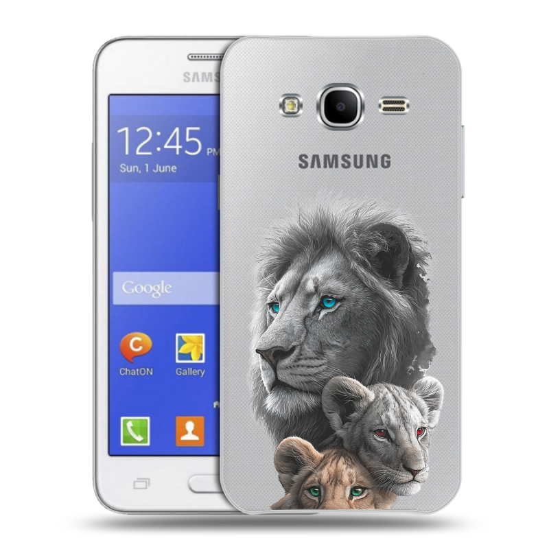 Пластиковый чехол на Samsung Galaxy J7 с принтом Львы Пластиковый чехол на Samsung Galaxy J7 с принтом Львы