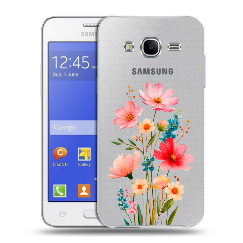 Пластиковый чехол на Samsung Galaxy J7 с принтом Цветы Пластиковый чехол на Samsung Galaxy J7 с принтом Цветы